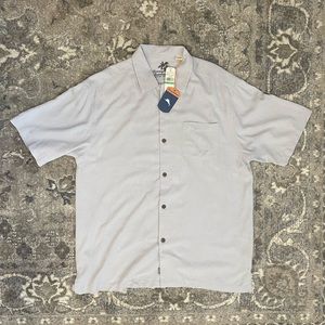 Tommy Bahama Grey Camp Shirt Large NWT